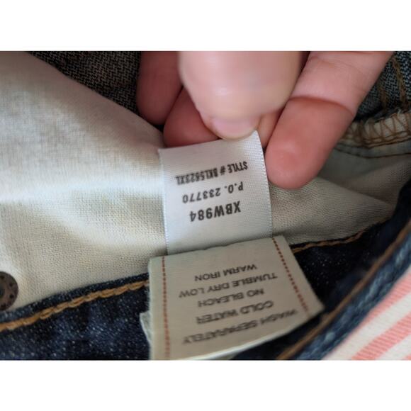 BKE Buckle Denim Jeans Low Rise 31x35.5 Tall Dark Wash Flared Y2K Distressed - Picture 6 of 10